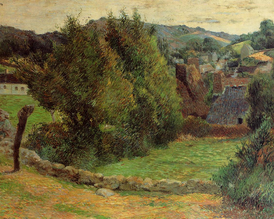Mount Sainte-Marguerite from near the Presbytery - Paul Gauguin Painting